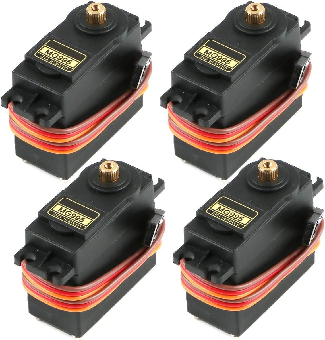 4Pcs MG995 RC Servo 20kg Metal Gear Servo Analog Servo Metal Gear Servo High Speed Torque Digital Servo Motor for Smart Car Robot Boat RC Helicopter(Control Angle 180)