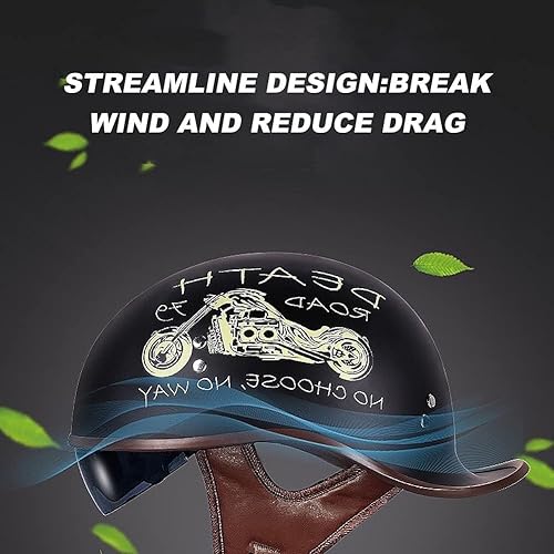 Miniatura 2 de Casco de motocicleta con diseño de cola de milano y medio casco abierto con hebilla de liberación rápida ajustable y aprobado por DOTECE, para