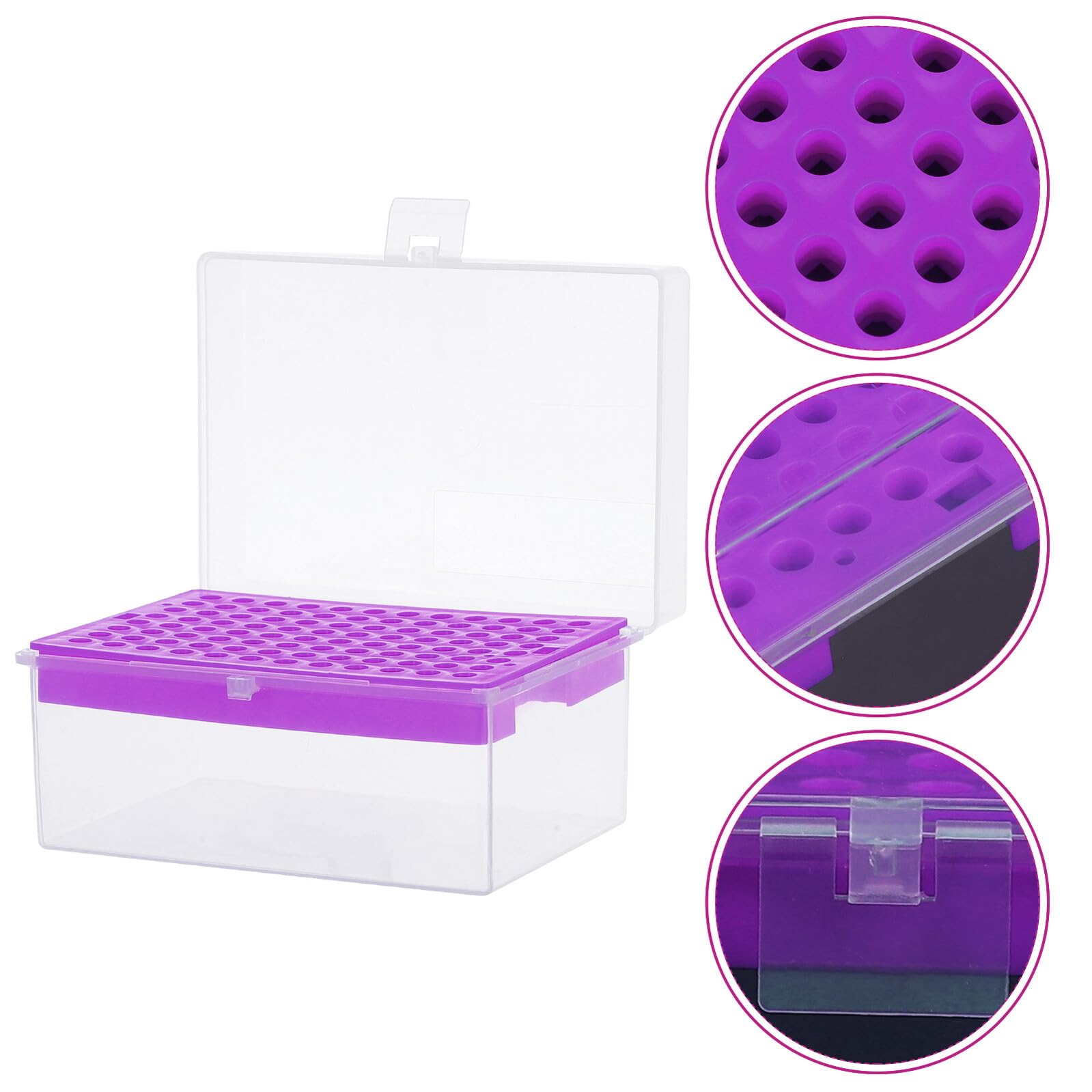 Scatola Porta-Punte in Plastica per Pipette da Laboratorio con Coperchio, Contenitore per Provette da Microcentrifuga, Organizer per Conservazione e Stoccaggio in Campo
