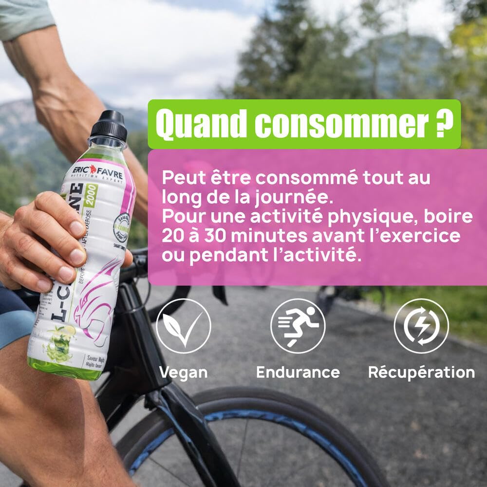 BOISSON L-CARNITINE - 2000mg L-Carnitine, 0% Sucre, 0% Graisse - Seulement  5 Calories par Bouteille - Pack de 12 bouteilles de 500ml - Saveur Mojito - Eric  Favre : Amazon.fr: Hygine et Sant
