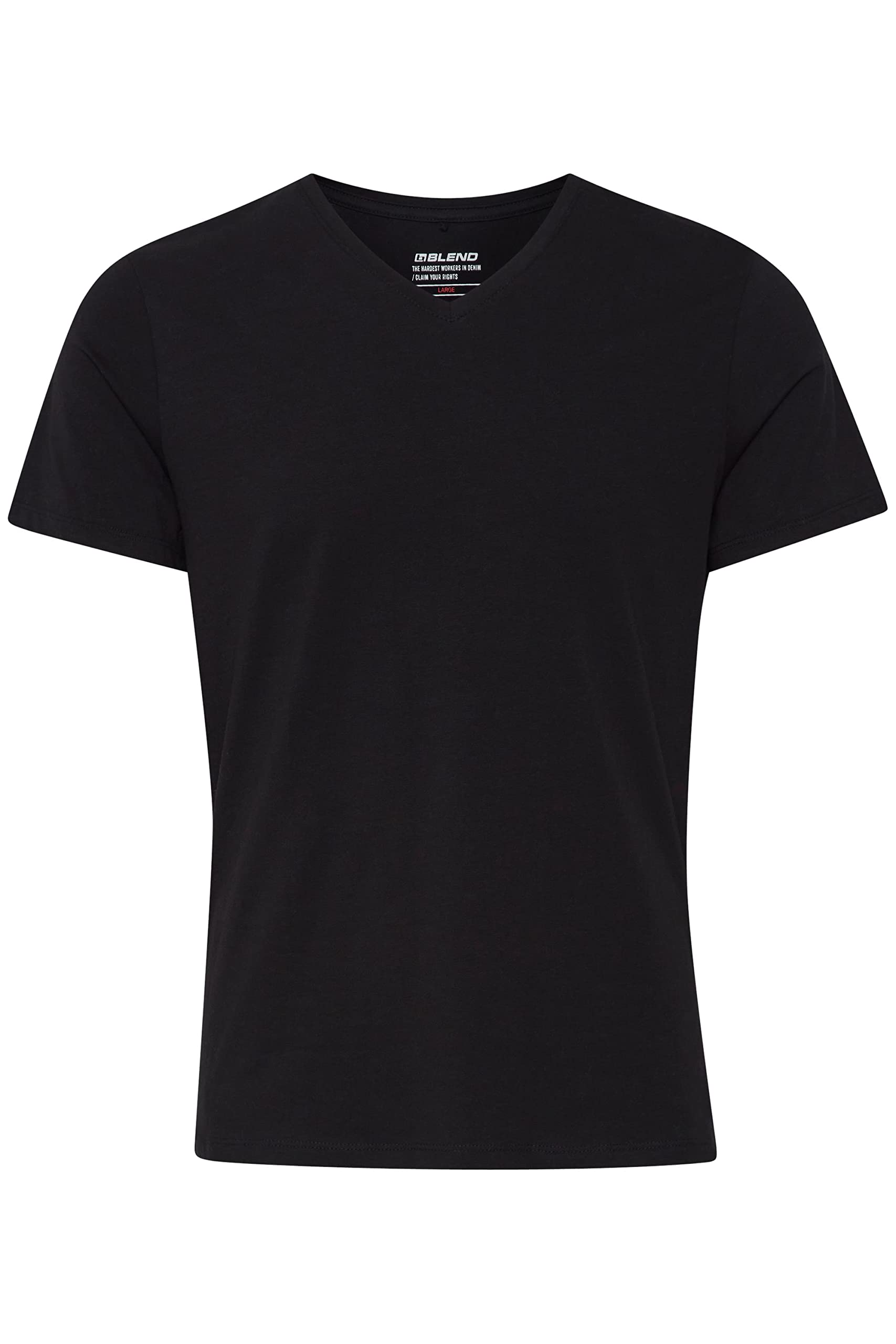 Blend Men's Noir V-Neck T-Shirts Bhdinton (X2)