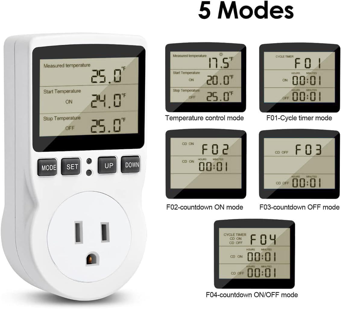 Snapklik.com : Diymore Plug In Thermostat Temperature Controller ...