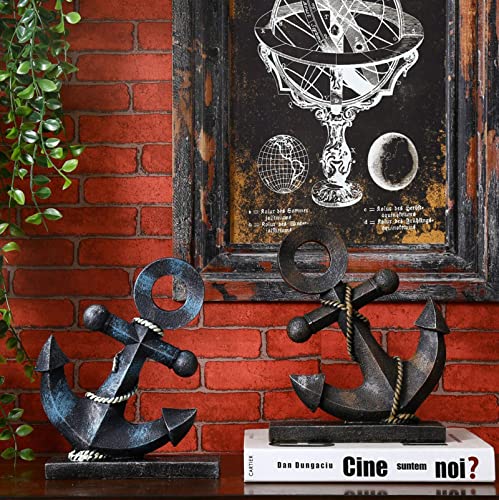 JTSTAN Nautical Boat Anchor Sculpture Decor - Creative Coastal Model Art Theme Ocean Retro Style Decorations Navy Home Office Desktop Bookshelf Crafts Sailboat Statue Resin Ornaments - Image 5