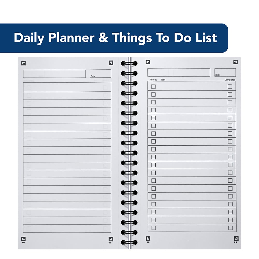 Oxford My Notes, To Do List Notebook, Wirebound, 230 Page, Navy Blue, White (3 pack), Navy, White - Image 2