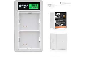 REYTRIC 2-Pack Rechargeable Batteries and LCD Dual Charger VMA5400 Battery Charger Compatible...