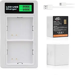 2-Pack A-4a Batteries Compatible with Arlo Pro 5S 2K, Ultra, Arlo Ultra 2, Arlo Pro 3, Pro 4 Camera VMA5400 VMC4040P VMC4060P 3.85V 4800mAh 18.48Wh with LCD Dual Charger