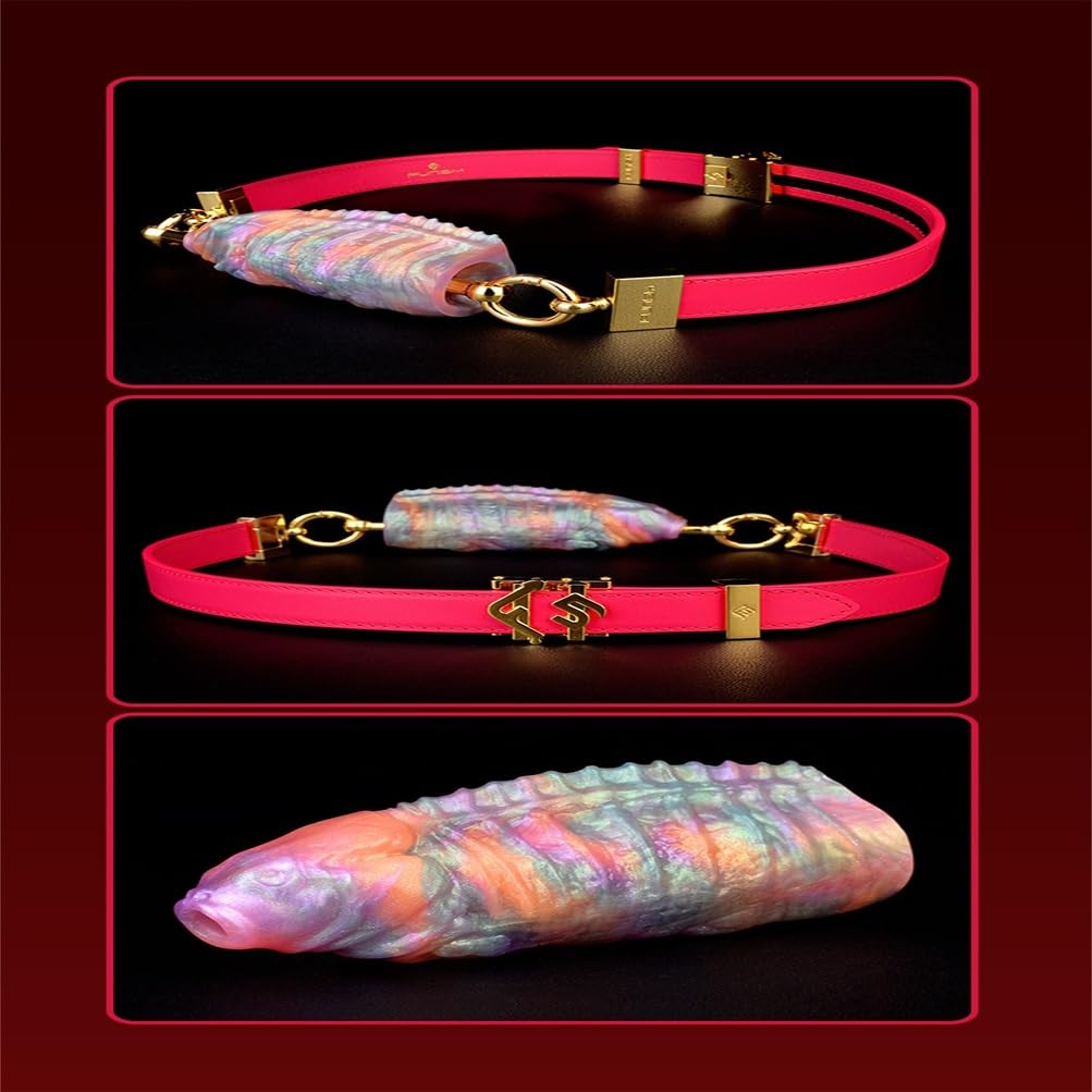 Silikon Einstellbar Knebel, Fischform Mundknebel Oralsex Mund Plug Mundsperre Mundspreizer Fesselspiele Fetisch BDSM Ballknebel Bondage Mouth Gag Sexpielzeug für Frauen Männer,Rosa