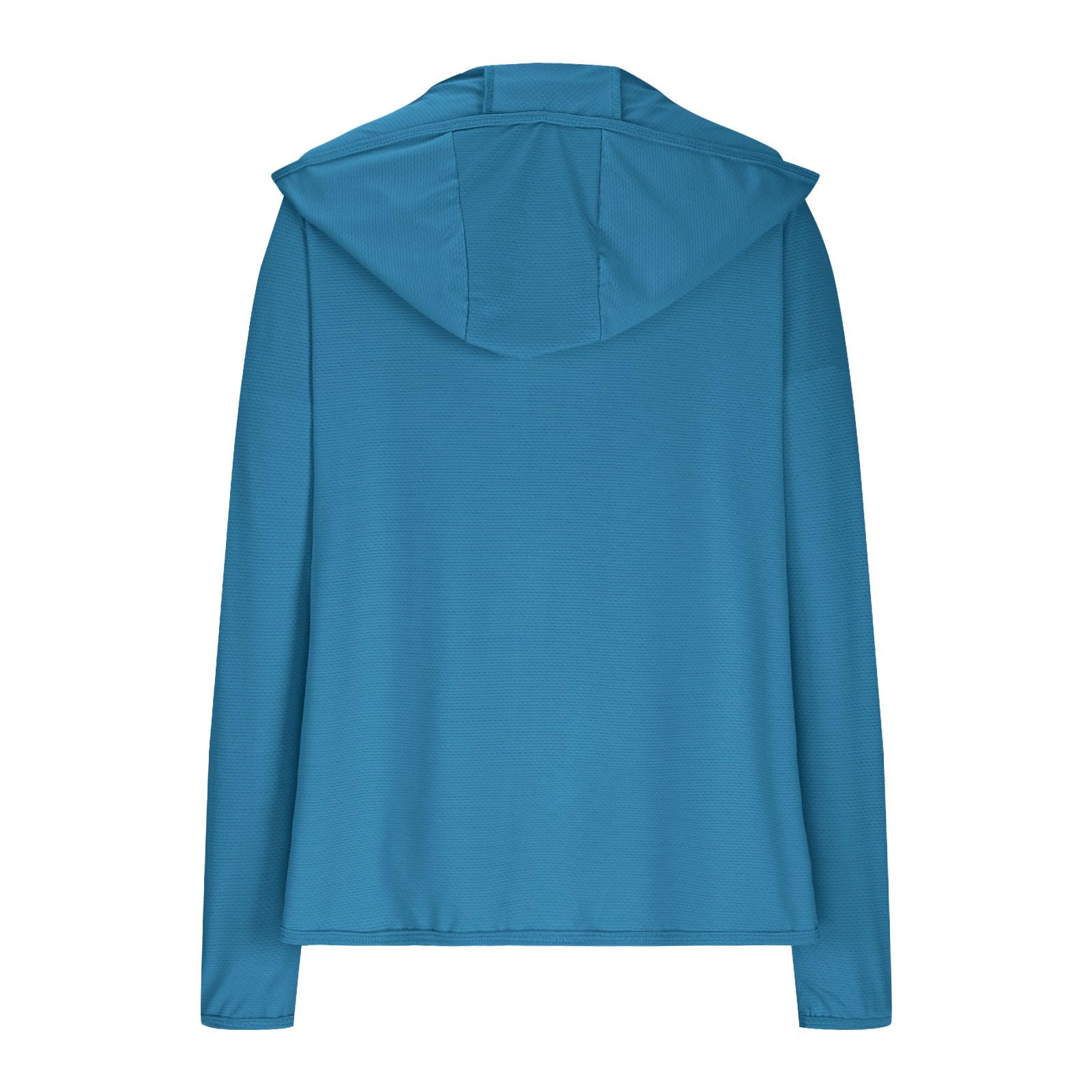 Sweat à capuche de protection solaire pour femme - Veste de course à pied légère UPF 50 à manches longues - Haut zippé - Pour le sport, le golf, l'été - Séchage rapide - Protection UV