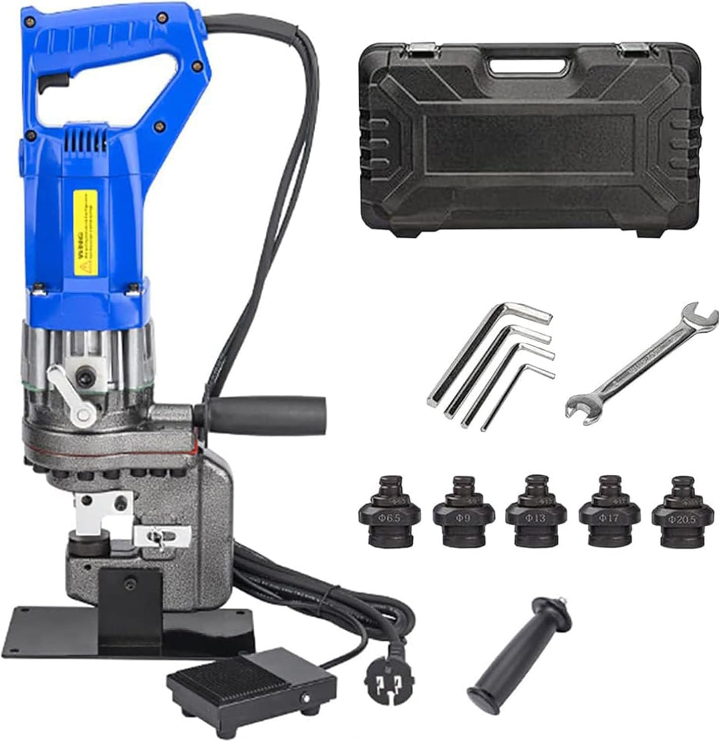Hydraulische Lochstanze mit 1300W Motor, 2-3 Sek. Stanzgeschwindigkeit für Metallbleche, Werkstatt- und Garageinsatz, Hochleistungslochpresse für Industrie & DIY-Projekte