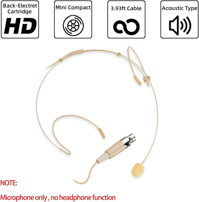 Sujeetec Headset Mikrofon Mini XLR TA4F Shure Vezeték Nélküli Adóhoz