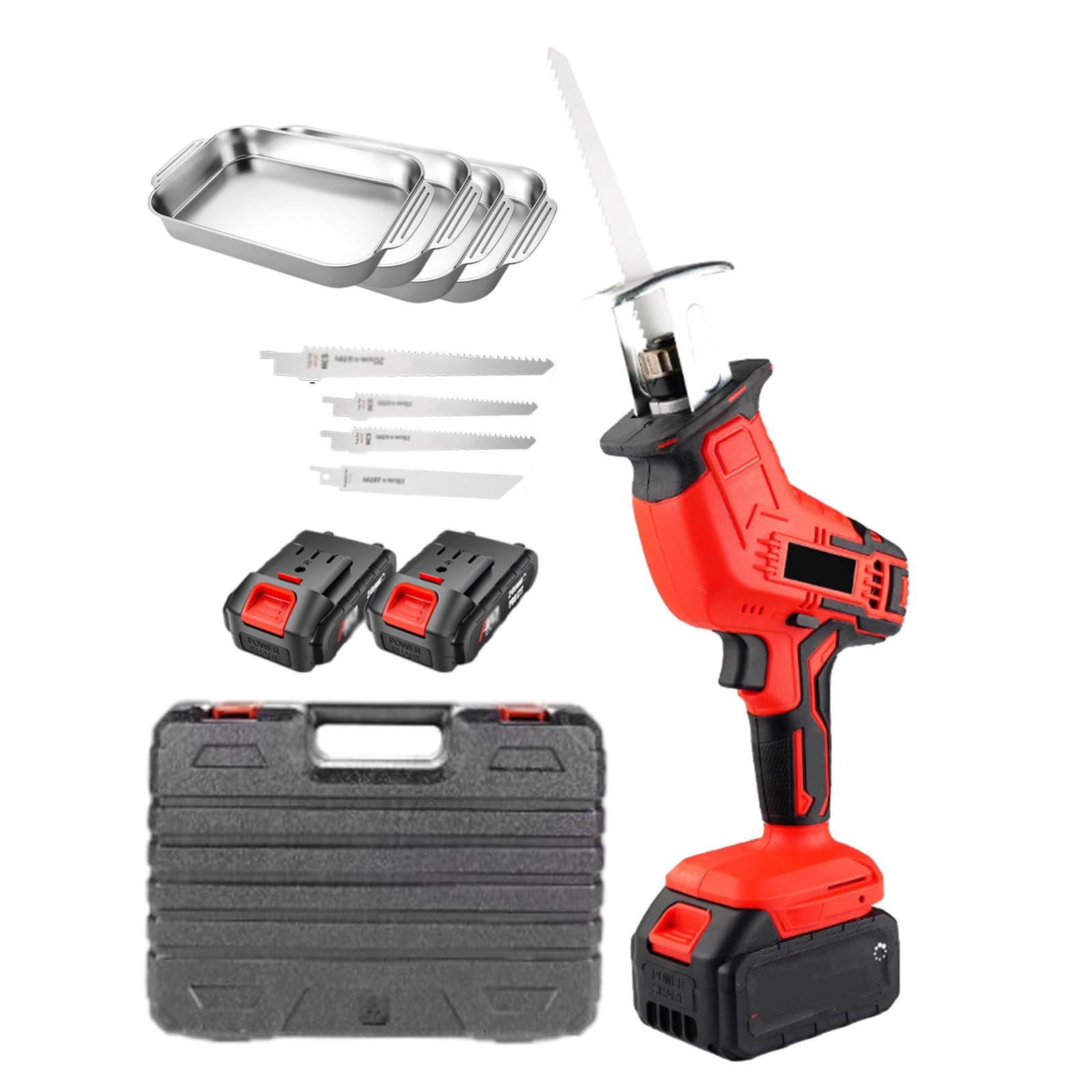 Seghe Alternative Seghe per Ossa E Carne Senza Fili - Sega Elettrica Portatile da Macellaio - Sega Elettrica da Macellaio con Batteria da 21V E 4 Lame per Seghe E 4 Piatti per Carne,6AH