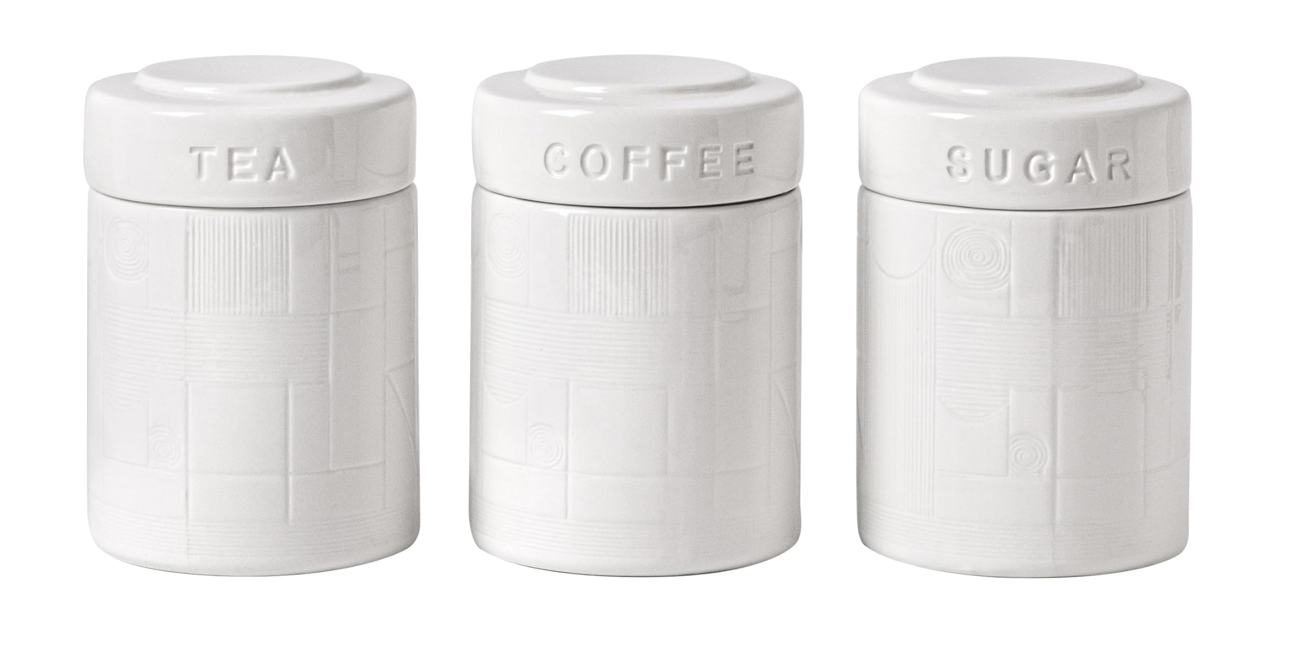 Photo 1 of ***SEE NOTES***TAWCHES Bright Lattice Ceramic Canisters Sets For The Kitchen Canisters For Countertop Set of 3 Airtight Coffee Canisters For Ground Coffee Sugar Container Tea Storage Jars With Lid