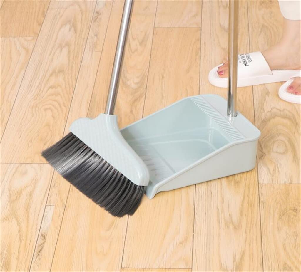 Juego de Escoba y recogedor, Escoba doméstica, Escoba de cerdas Suaves, recogedor, Pala de Basura, Cubo con Dientes para raspar (Paquete de 3 como se Muestra)