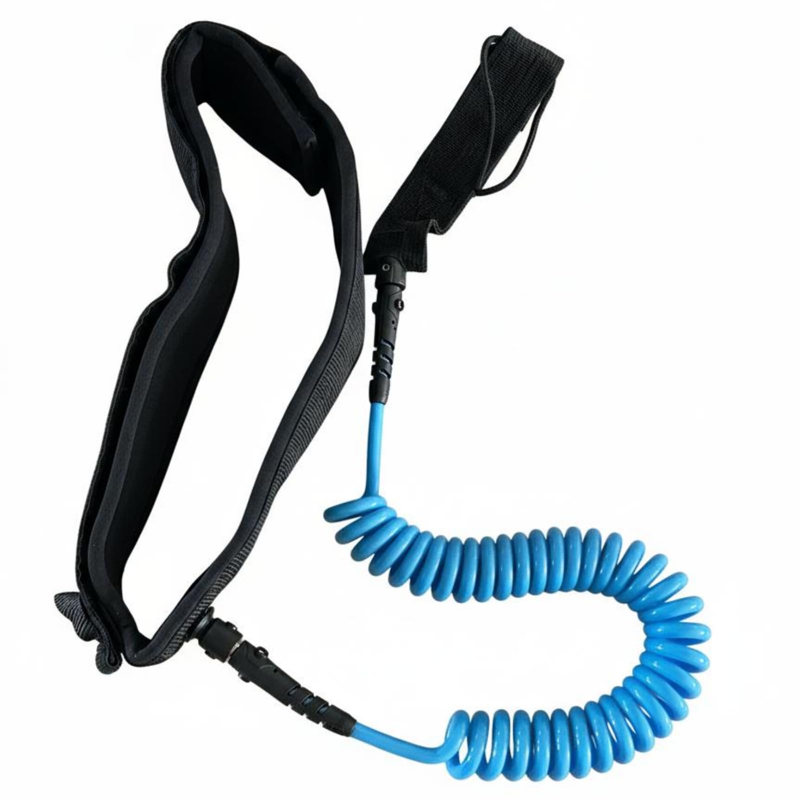 Adjustable Fit SUP Waist Belt Leash 360° Double Swivels Stand up Paddleboard Waist Cord Coiled Paddleboard Leash for Paddleboarders, River Surfers, Flatwater, Cyan | Sporting Goods-picture-11