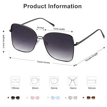 Amazon.com: SOJOS Classic Trendy Square Oversized Sunglasses