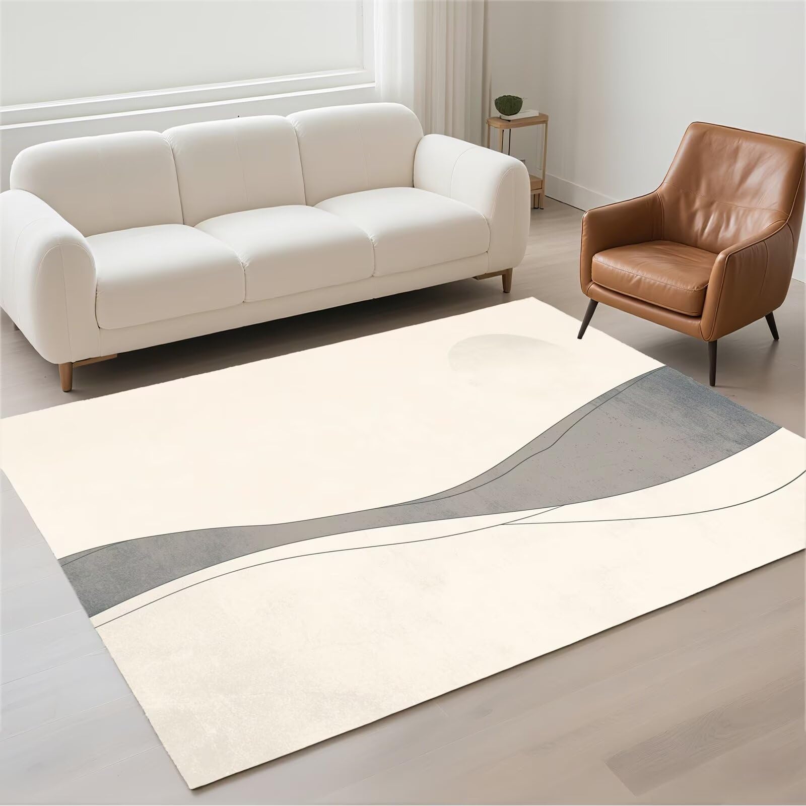 Tapis de salon 160x230cm abstrait moderne et lavable pour grande chambre