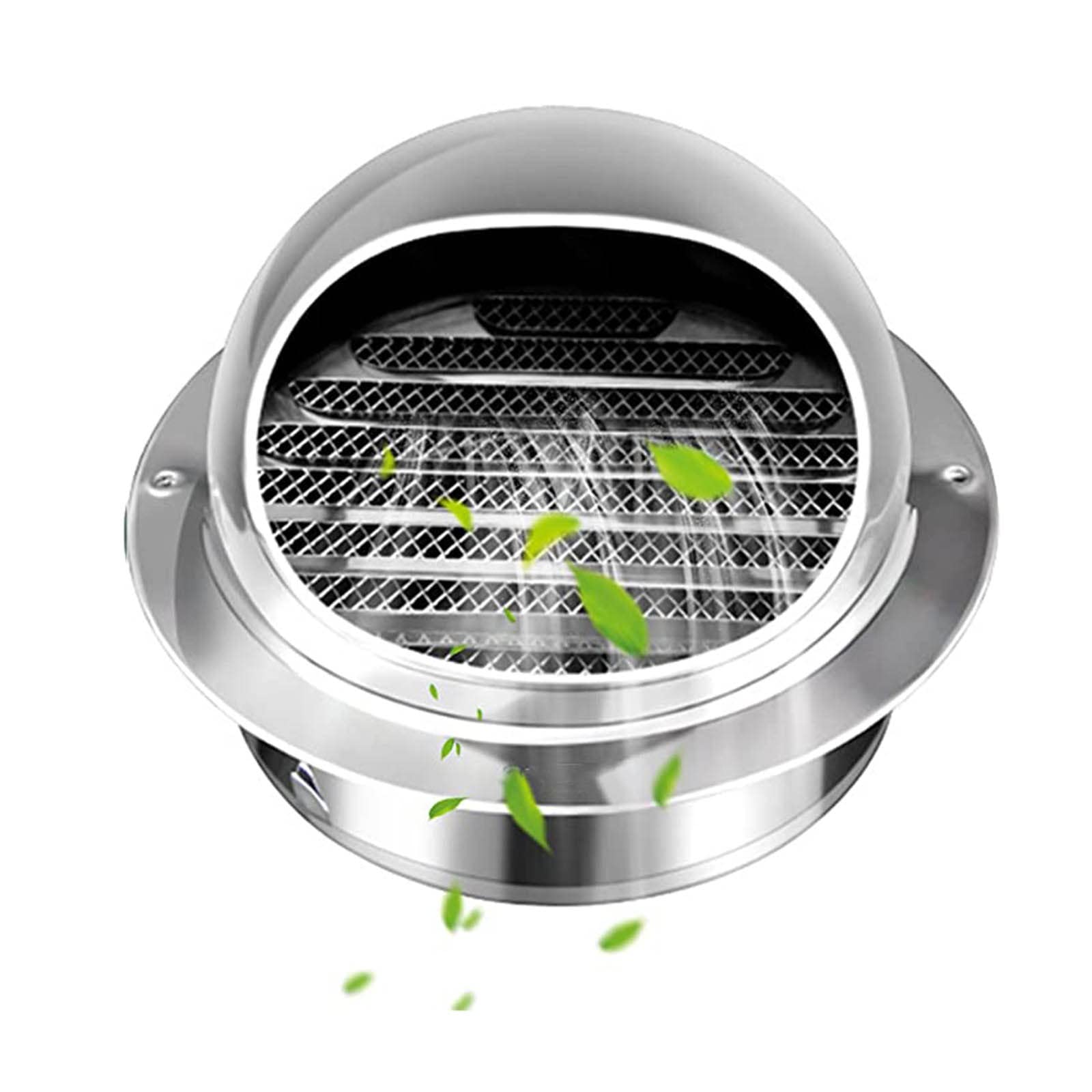 Rejilla Redonda Tapa De Ventilación Ø 80mm 100mm 120mm 150mm, 304 Inoxidable Tapa De Ventilación Con Malla De Pantalla, Respiraderos Tapa ​Cocina Protección, Contra La Intemperie ( Color : Silver , Si