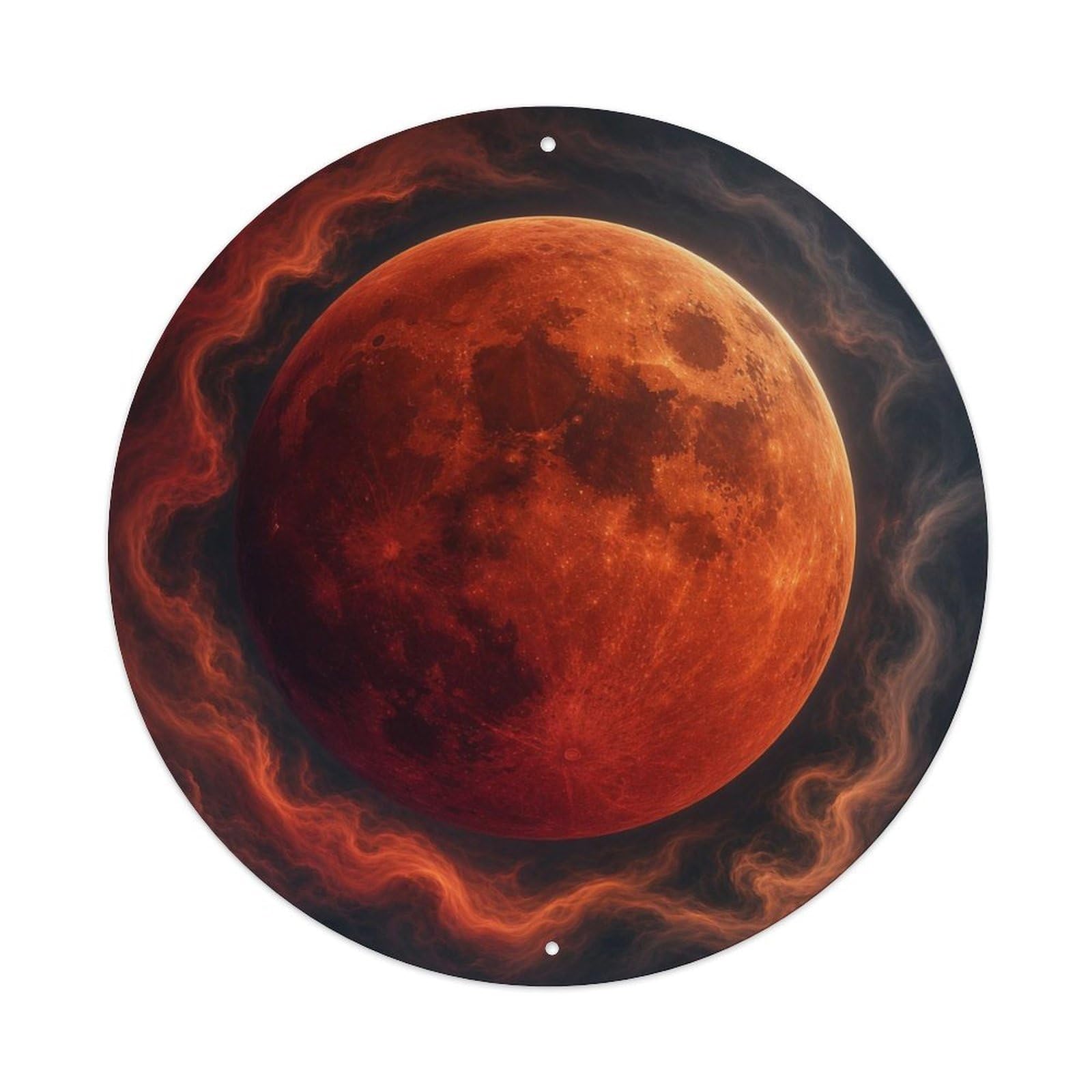 Okngb Style Astral Lunar Eclipse Moon Phase Stellar Survey Orbit Metal Tin Sign Plaque Wall Decor For Cafe, Man Cave, Club Bar, Office, Home Garden Round Metal Poster 8X8inch