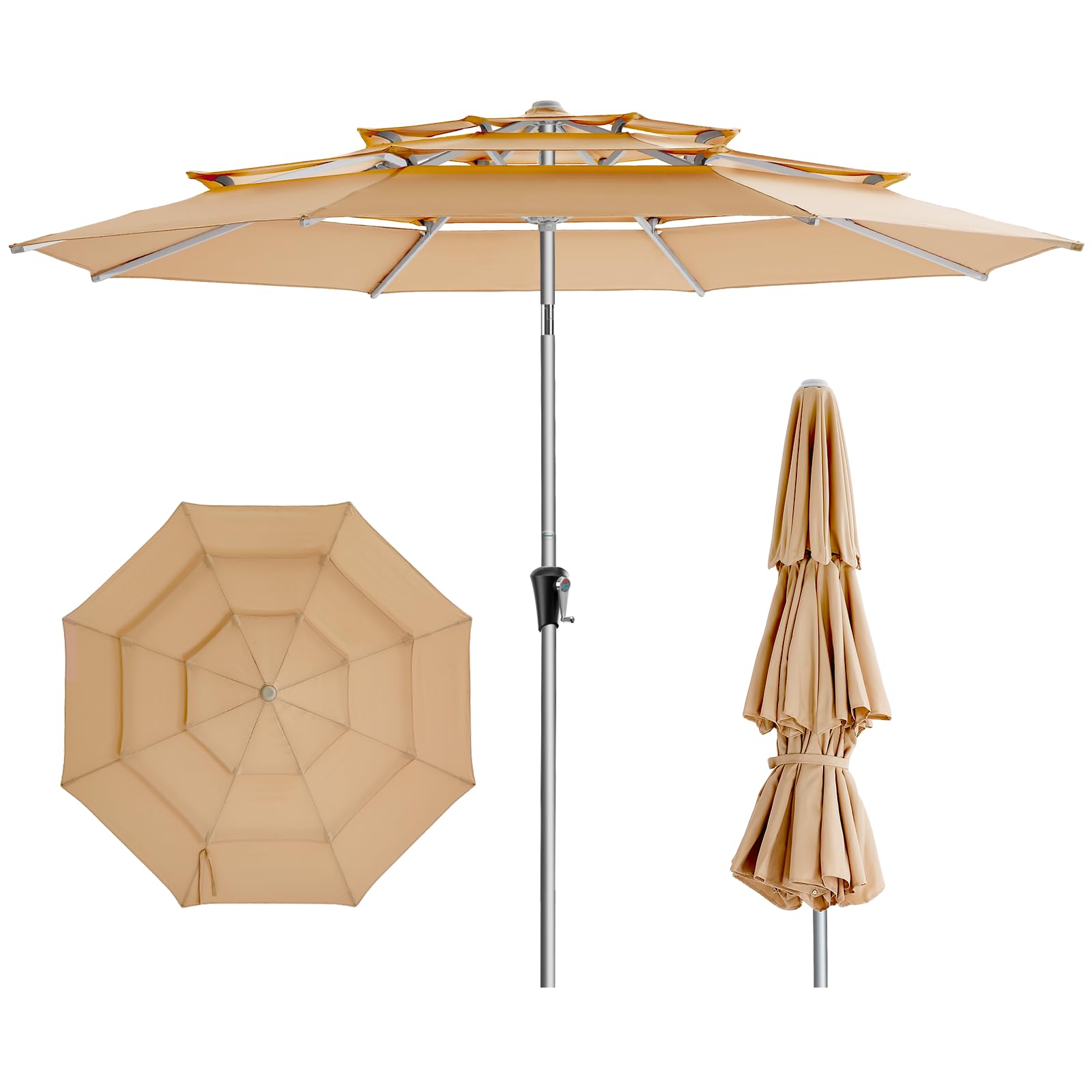 HOMSHADE 9ft Aluminum Patio Umbrella