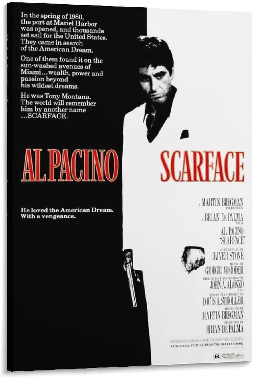Amazon.com: Scarface Al Pacino Wall Poster Canvas Wall Art Prints for ...
