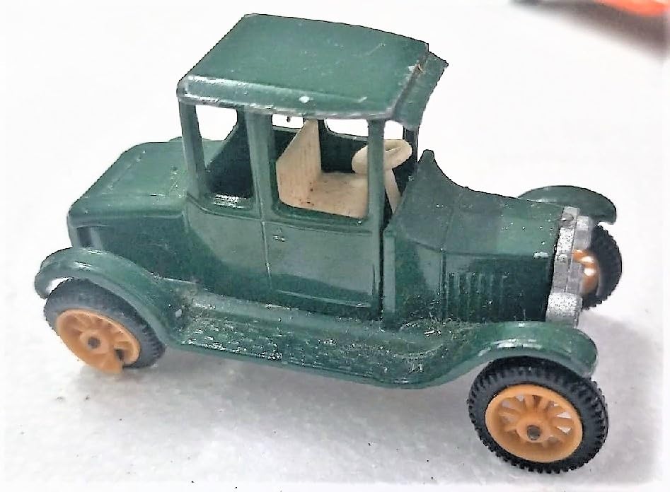 Generico Lotto 3 Modellini Auto d’Epoca in Metallo Pressofuso – 56x27 mm 1/87 h0 – E F S I T - F O R D 1919 Carro attrezzi, macchina verde, macchina rossa cabrio