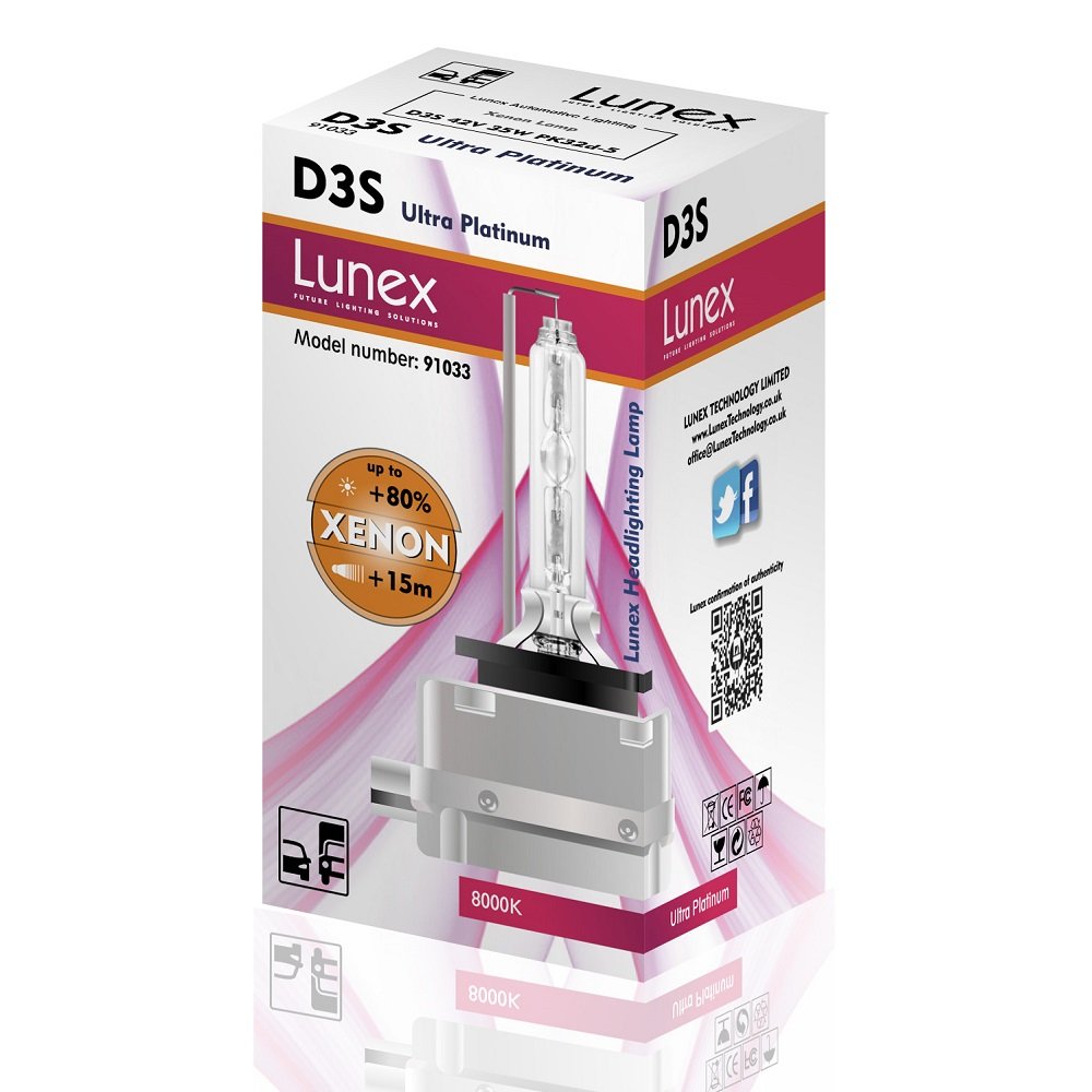 Lunex D3S Xenarc Phare Lampe au xénon ampoule de rechange (8000K)