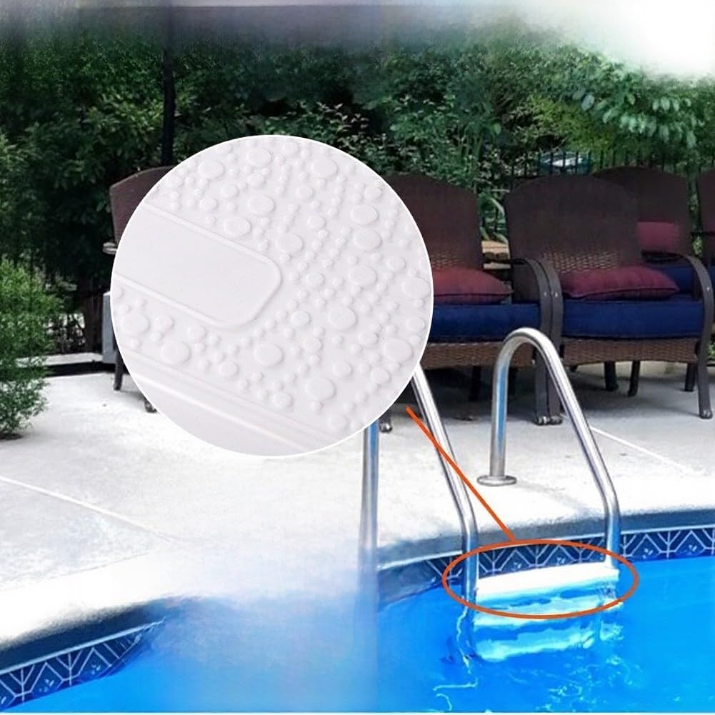 Lot de 2 marches de rechange antidérapantes pour échelle de piscine Blanc
