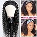 AISI QUEENS Headband Wig Human Hair For Black Women Curly Wigs Glueless Human Hair Short Curly Headband Wigs (18 Inch, Curly Headband Wigs)