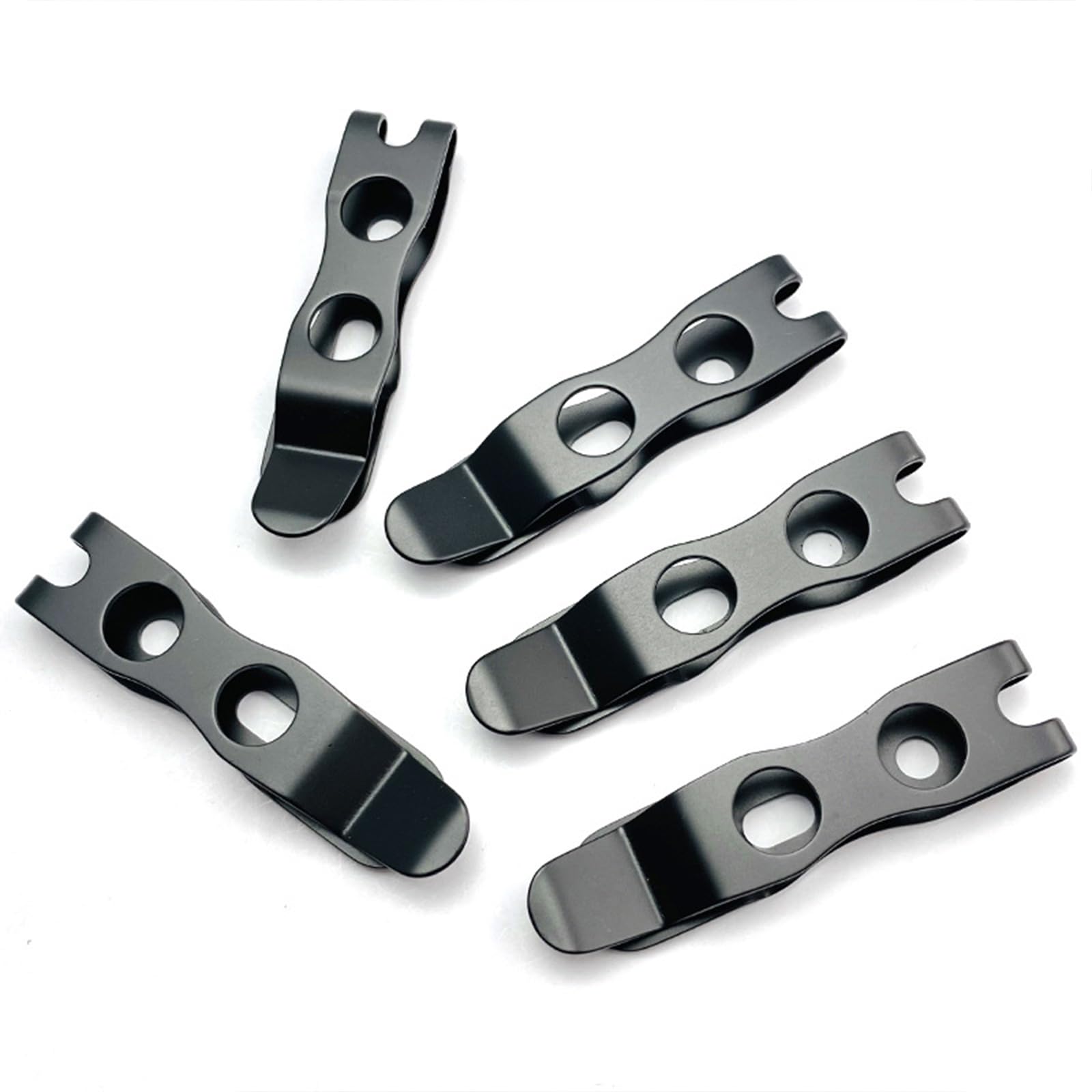 Clip Da Cintura In Nylon A K (2 Pezzi) Per Guaine E Fondine - Facile Installazione Per Campeggio Ed Escursionismo - Nero 8,5x5x1,8 Cm