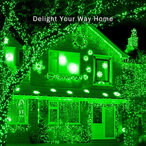 Epyz Solar String Light 100LED 32.8ft 8 Modes / 600mah Solar Christmas Lights Waterproof for Gardens, Wedding, Party, Homes, Christmas Tree, Curtains, Outdoors (Pack of 1) (Green)