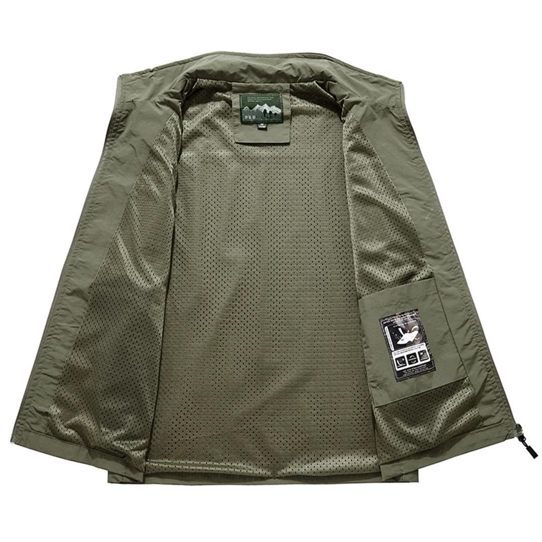 Chaleco sin mangas para hombre, chaleco transpirable de verano, chaleco multibolsillos, chaleco de pesca al aire libre para fotografía