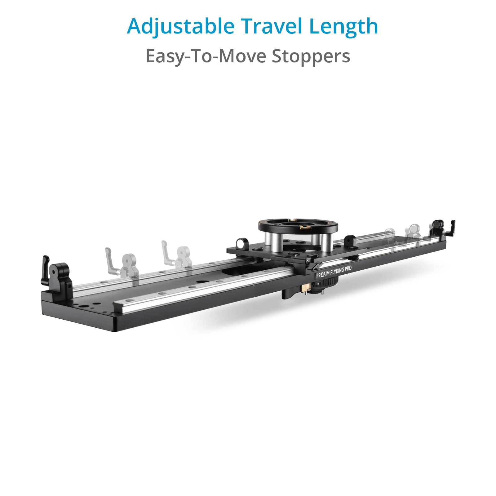 PROAIM Flyking PRO 4ft Mitchell Videokamera-Slider für Video- und Filmemacher. Nutzlast 5 kg–100 kg / 11 lb–220 lb. Verstellbare Magnetstopper und 5/8" Baby Pin-Halterung. (SL-FLPR-4)