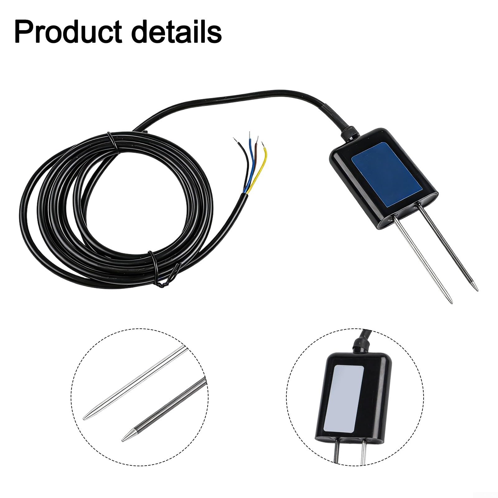 Sensor de humedad del suelo, para rs485 pH Temperatura Humedad Conductividad Sonda Detector para Agricultura Invernadero Jardín Riego (A)
