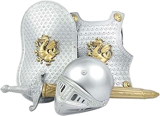 USHOBE Conjunto De Brinquedos Para Meninos Armas Medievais Conjuntos De Maquiagem Roupa De Armadura Infantil Vestido Medieval Terno Para Meninos Conjunto De Armadura Para Crianças