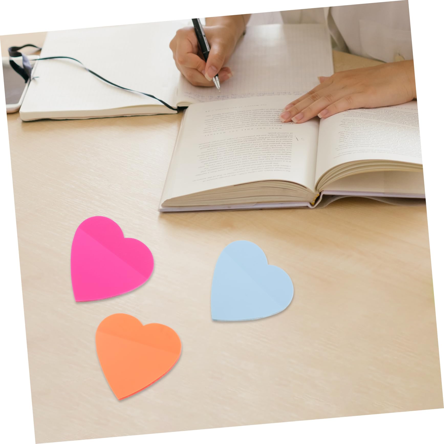 HOMSFOU 3 Pezzi 8 Note d'amore Libri tampone giallo I Quaderni colorato rosa nota adesivo Nota pad adesivi per note multifunzione adesivi promemoria portatili carta