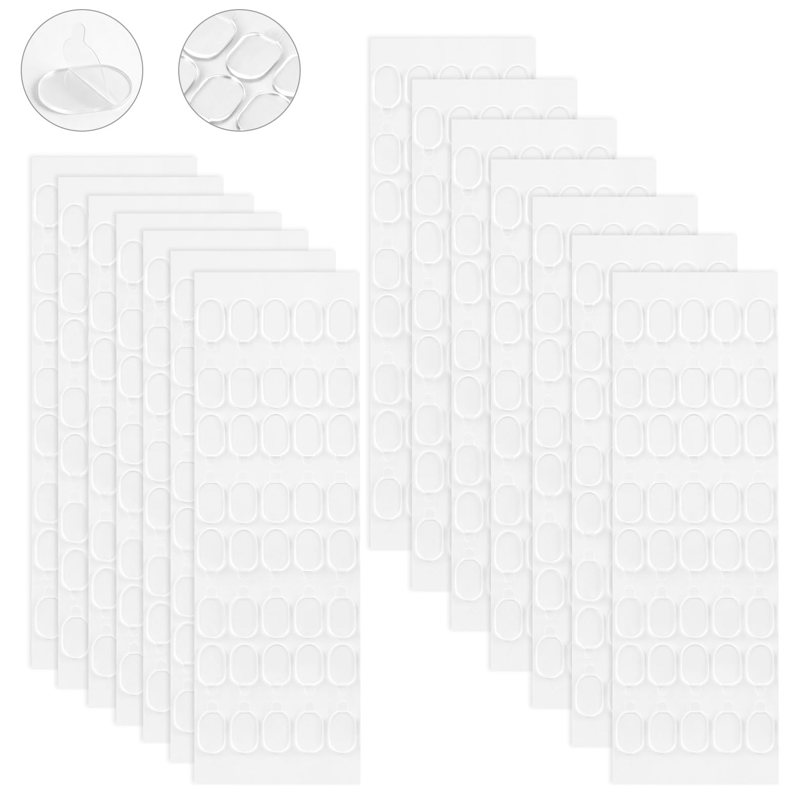 NUTKIT 600 Pcs Mounting Putty, Double Sided Adhesive Sticky Dots, No Trace Removable Museum Putty, Clear Waterproof Glue Dots for Wall Pictures Hanging, Home Office School Decor（Hand-torn, 13 * 8mm）