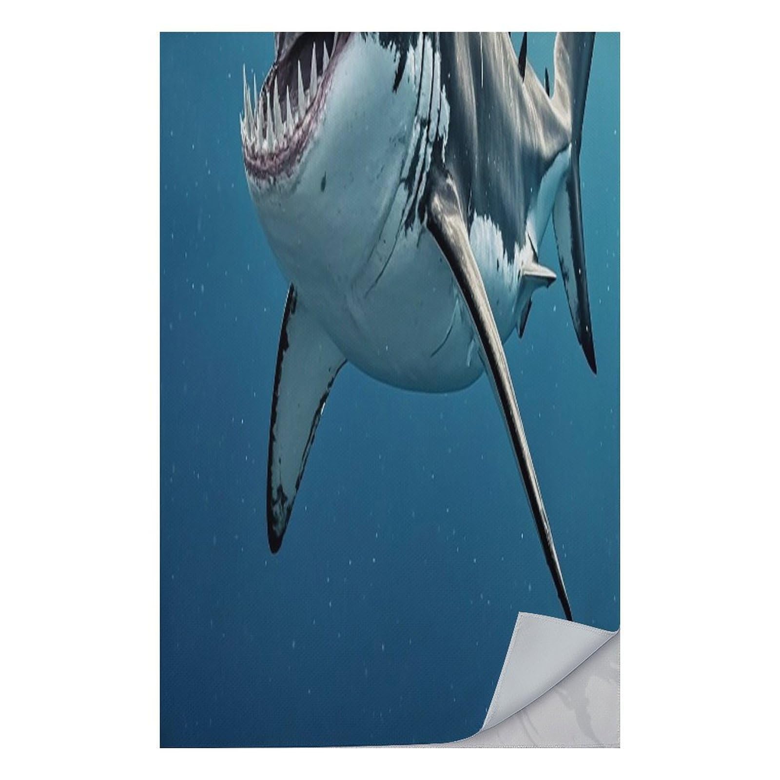 AQRJLPM Great White Shark Opens Mouth Quick Dry Towel Cold Fabric Workout Sweat Towels Highly Absorbing Odor-Free Travel Towel for Hot Yoga Tennis Running Exercise Working Out Camping