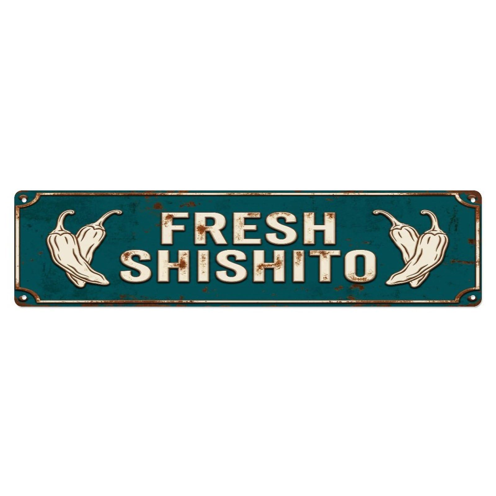 Metal Tin Sign FRESH SHISHITO Vintage Pepper Rustic Farmhouse