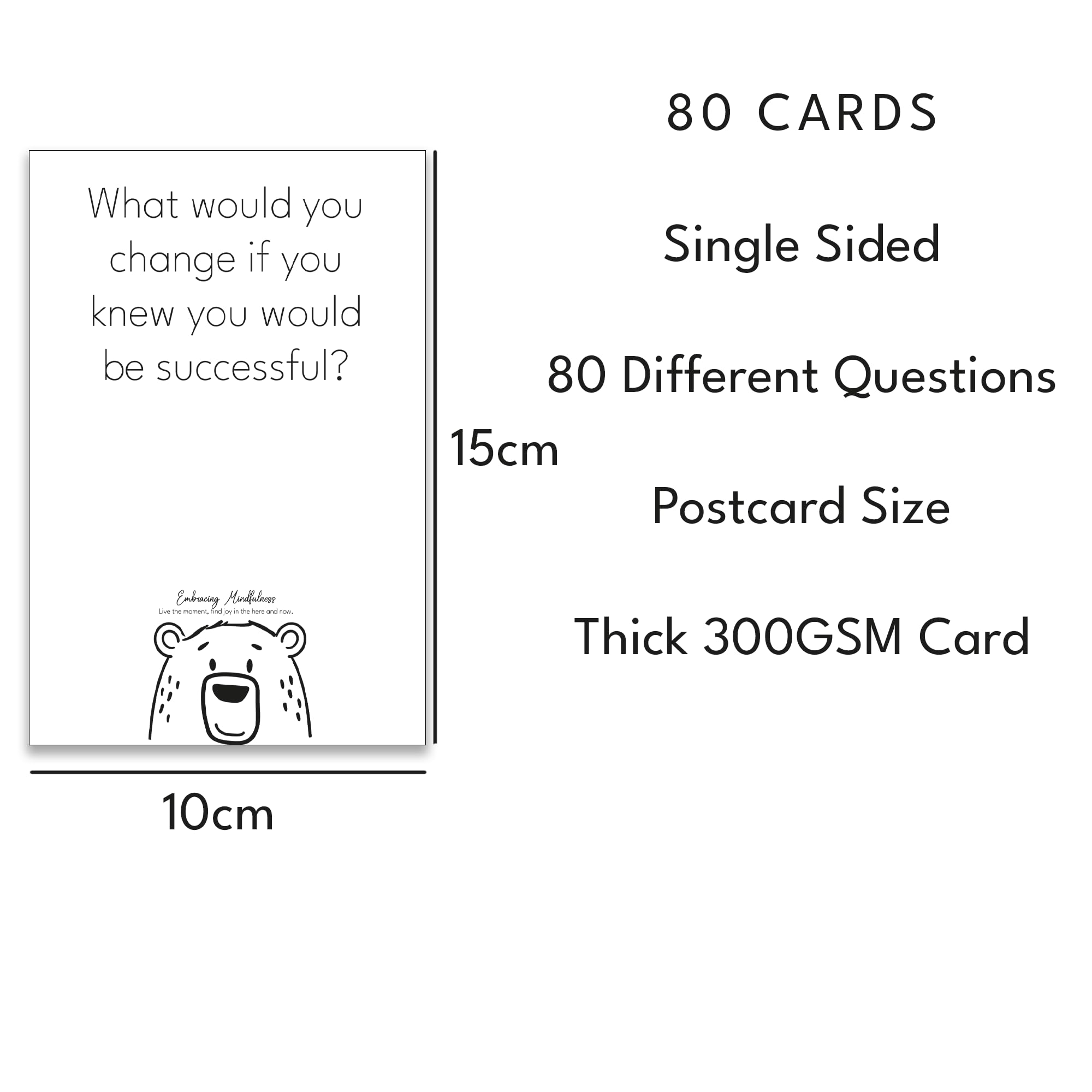 Mindfulness Question Cards 80 Coaching and Reflection Prompts with Wooden Holder for Groups Therapy and Self Awareness - Image 3