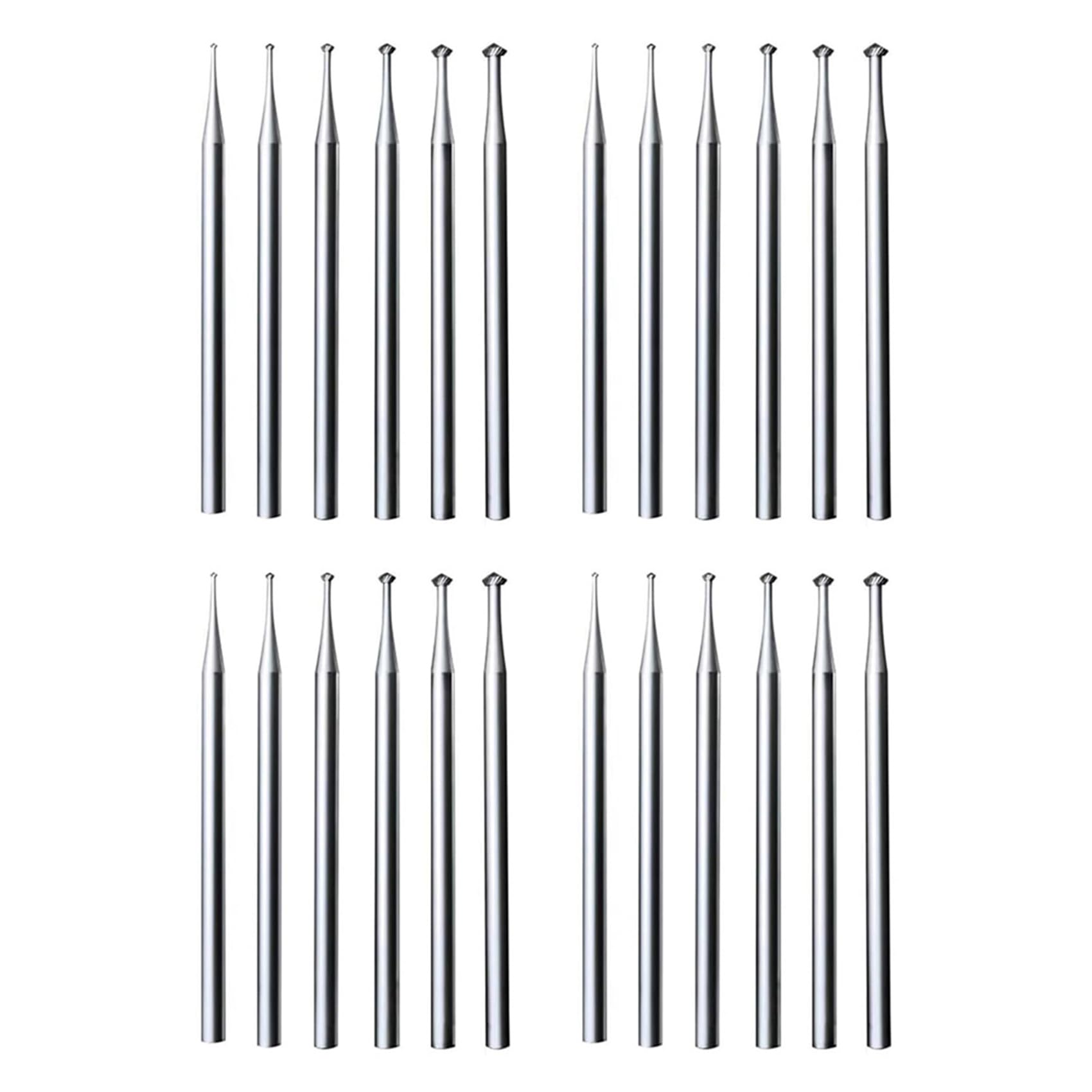 Jnchdghwa 24Pcs 90º Burr Set - 3/32Inch Shank Jewelry Making Setting Burs for Lapidary 008-023