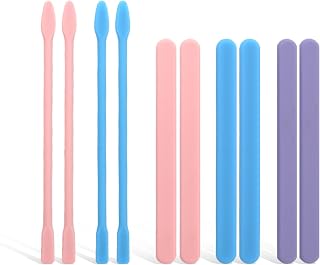 10 PCS Paint Stir Sticks, Reusable Silicone Stir Sticks, Blade Shaped Slimer Edges, Easy to Clean, Suitable for Resin, Epoxy, Liquid, Paint, DIY Crafts (Multiple Colors)