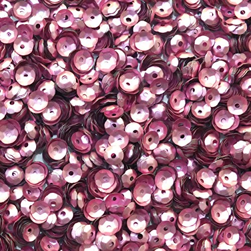 6mm Cup Sequins Orchid Pink Matte Metallic Medium Hole Made in USA