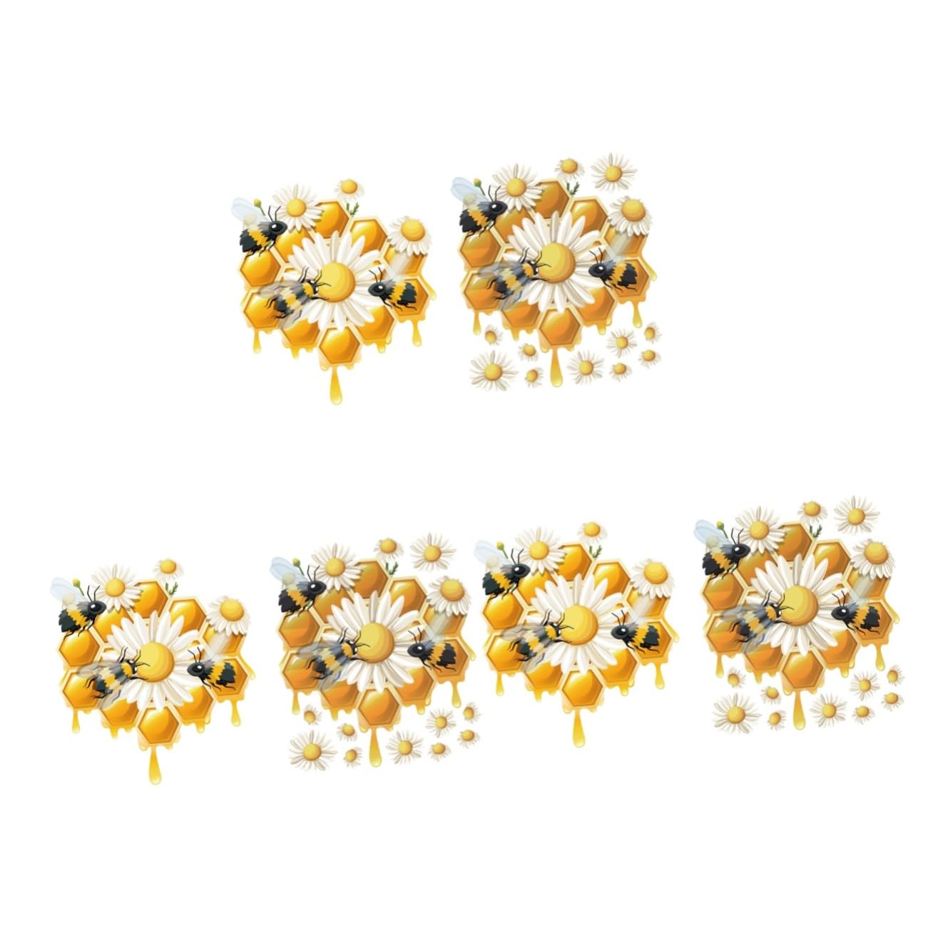 Stickers muraux repositionnables abeilles HEMOTON 6 pièces