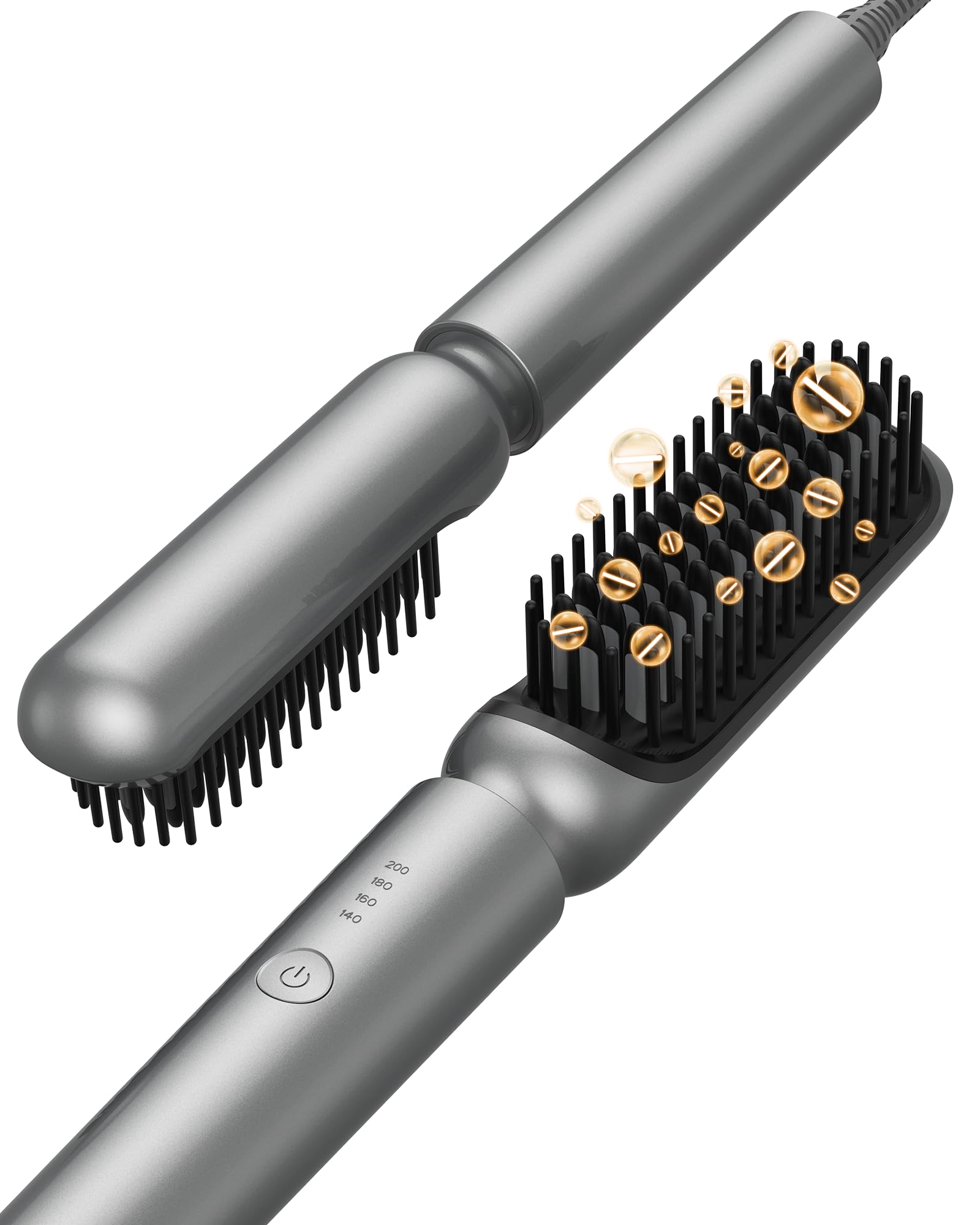 Cepillo Alisador Pelo 3 en 1,Alisador de Pelo Profesional,Peine Alisador de Cabello Calentado, Plancha Pelo Viaje,Alisador Barba Cepillo Barba para Hombres-140°C,160°C,180°C,200°C,Anti-Quemaduras