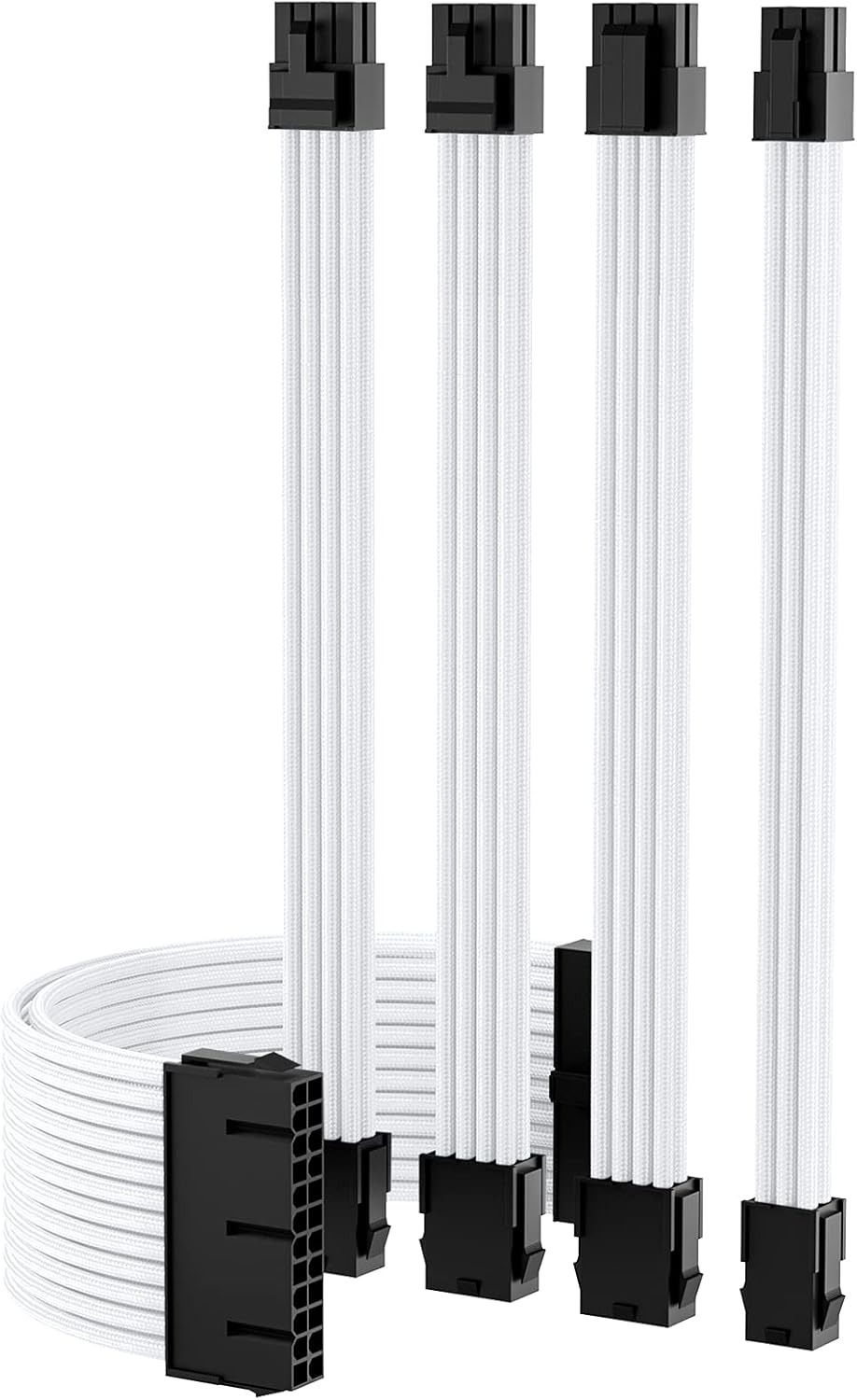 Tесh Dеаlѕ 🔥 Funtin Custom Mod Sleeved Cables, White PSU Cable Extension PC Kit, 18AWG 24 Pin ATX / 8 (4+4) Pin EPS / 8 (6+2) Pin PCIE / 6Pin PCIE Power Supply Cable with Combs, 30CM Tесh Dеаlѕ 🔥 Funtin Custom Mod Sleeved Cables, White PSU Cable Extension PC Kit, 18AWG 24 Pin ATX / 8 (4+4) Pin EPS / 8 (6+2) Pin PCIE / 6Pin PCIE Power Supply Cable with Combs, 30CM