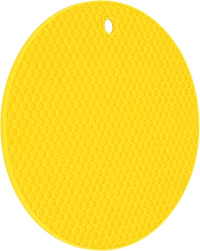 Miniatura 9 de Alfombrilla de silicona redonda gruesa para ollas y sartenes calientes, antideslizante, resistente al calor, multiusos, para cocina, fácil de lavar