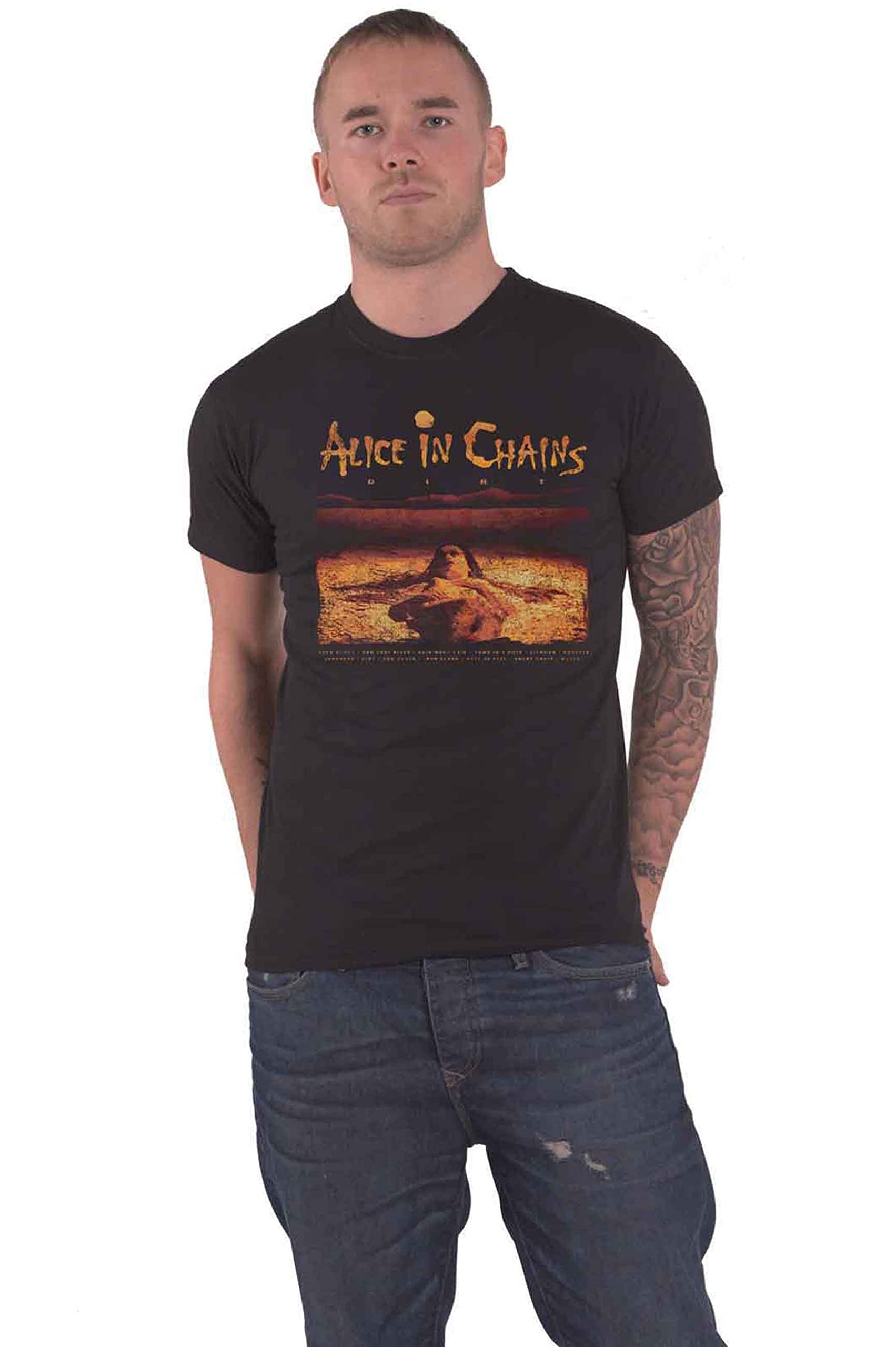 Plastic Head Alice in Chains 'Dirt Tracklist' (Black) T-Shirt (as8, Alpha, l, Regular, Regular)