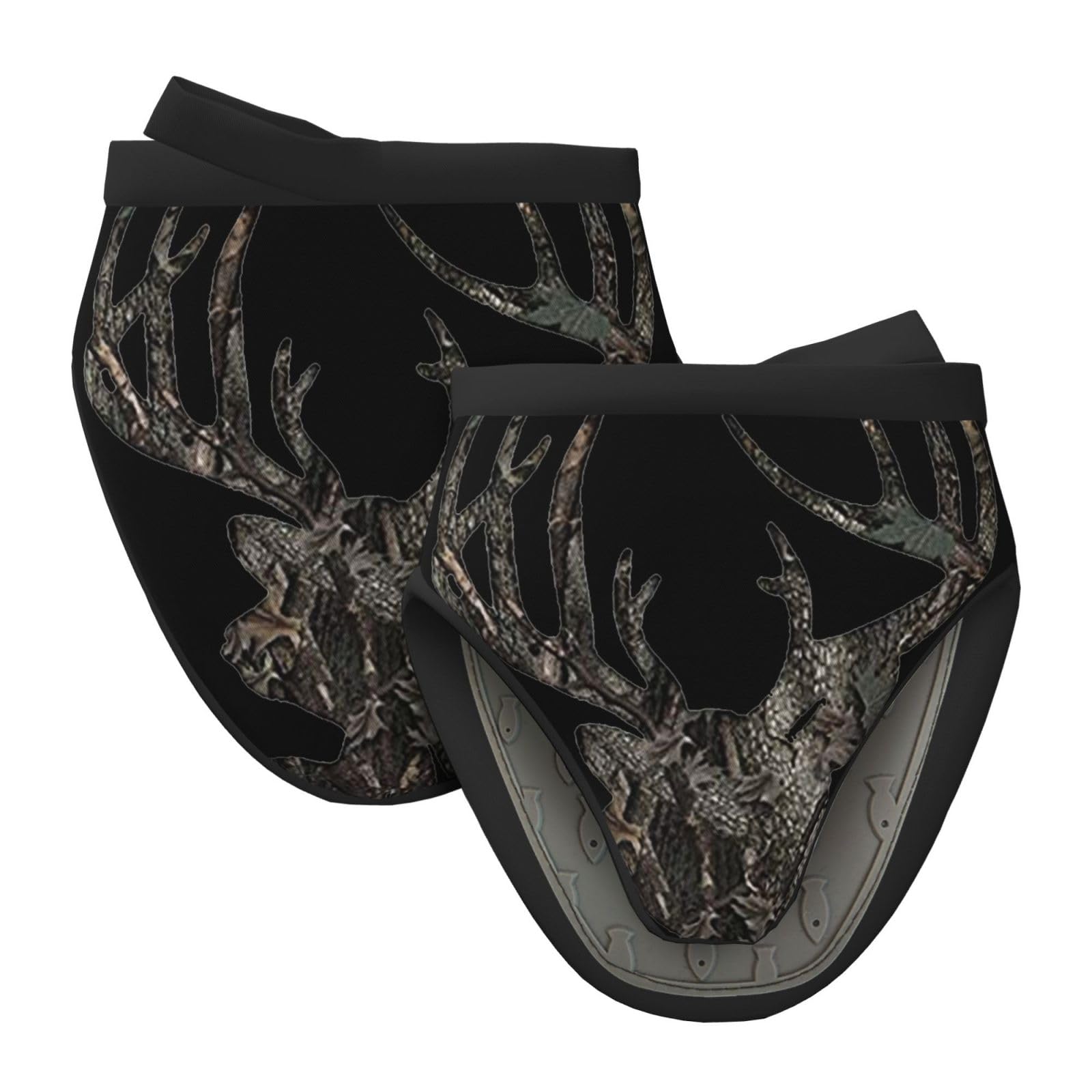 Silicone Oven Mitts, Heat and Slip Resistant Kitchen Mittens 2-Pack Set, Deer Hunting Camouflage Short Soft Oven Gloves