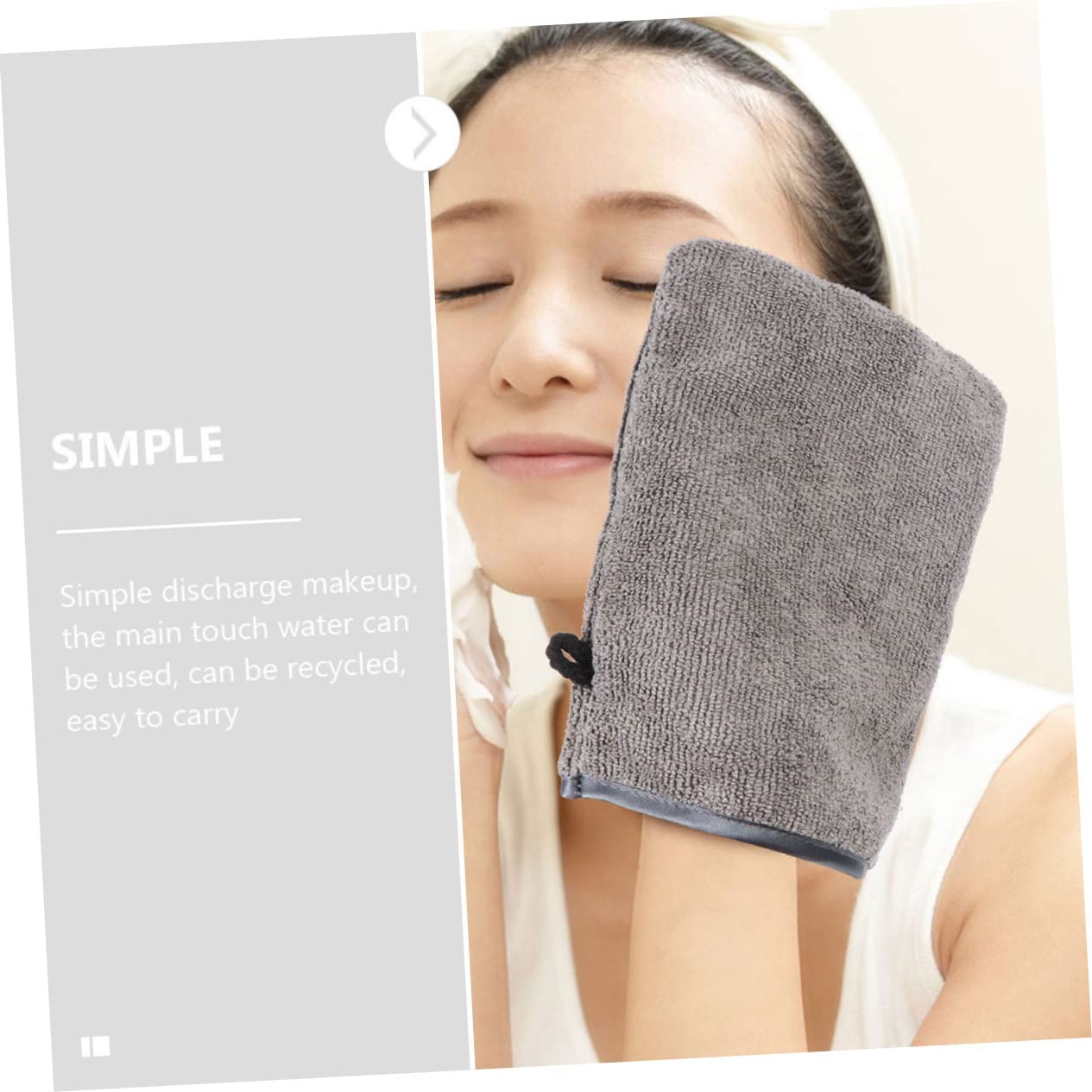 SHERCHPRY 5 Set Guanti Struccanti Riutilizzabili Microfibra Guanti Detergenti Morbidi E Portatili Per Rimozione Profonda Pulizia Pori E Esfoliazione Grigio E 3 Pezzi * 5