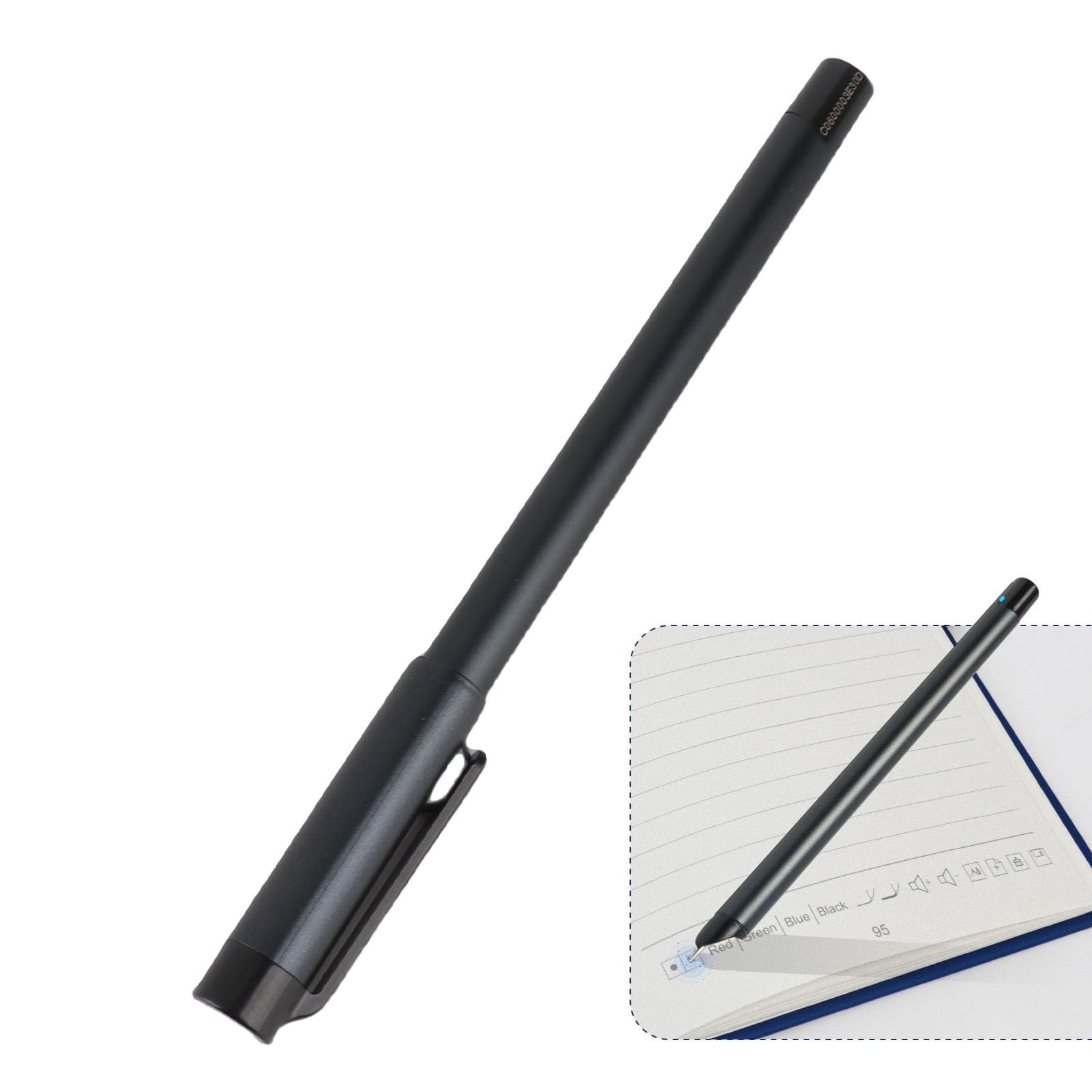 SMAR Digital Pen, Dessin AI, Partage en Temps Réel pour la Synchronisation du Carnet Numérique, Lecture, Traduction avec 5.0.USB Rechargeablepen, 80 Feuilles, 3 Pinces (Texture de Lin Rouge)
